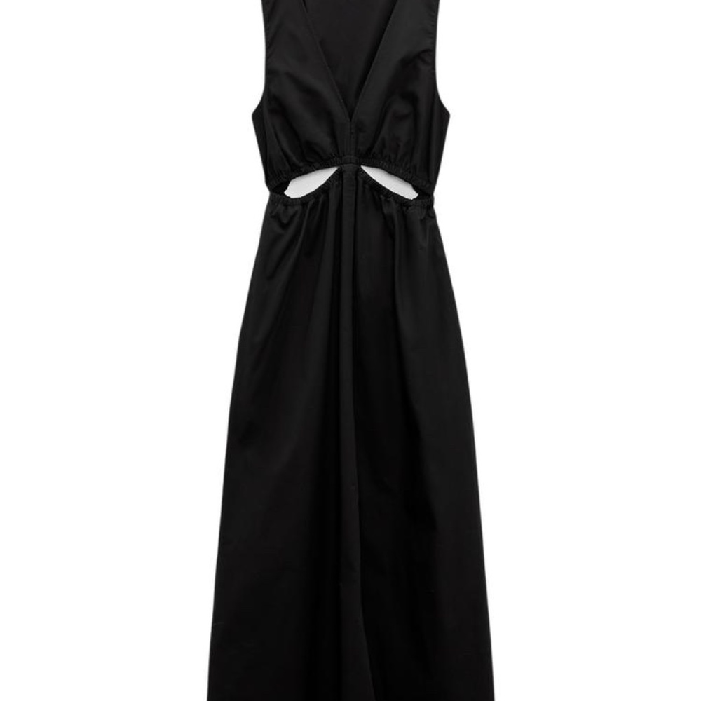 Zara Gabardine Dress with Side Cut Outs